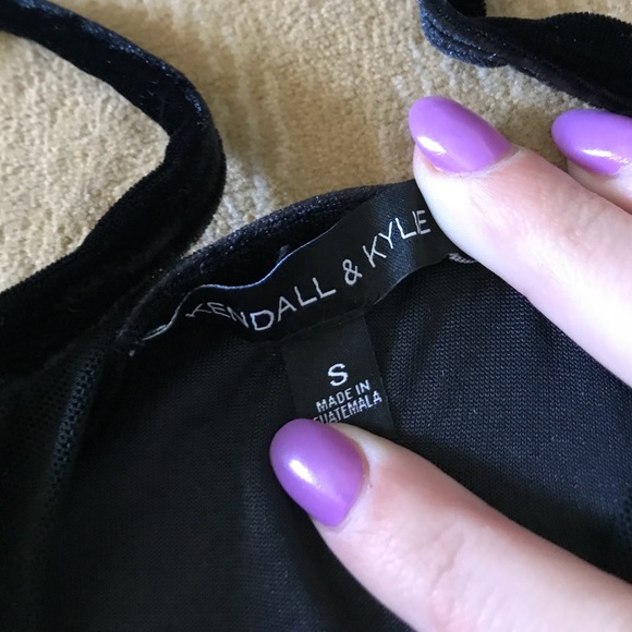 NWOT Kendall and Kylie Velvet mesh top - Picture 3 of 3